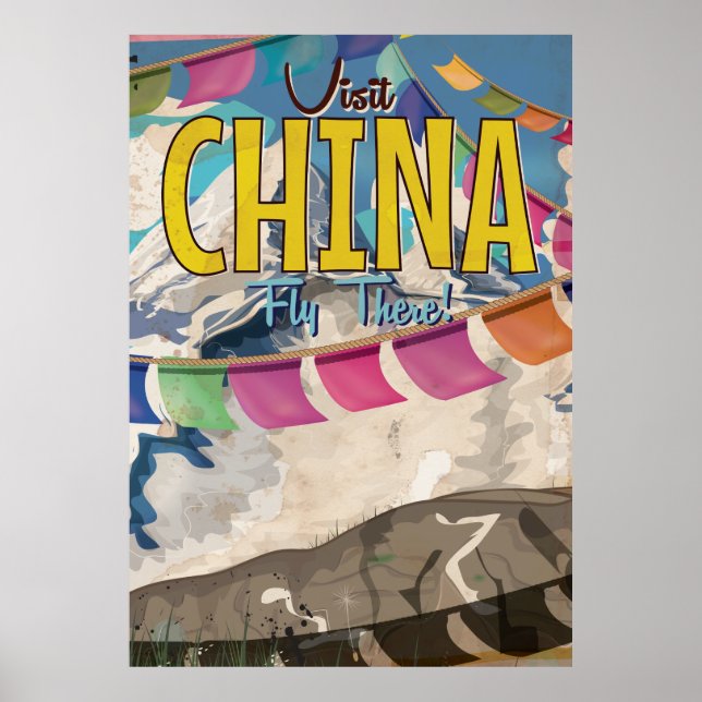 Affiche de voyage vintage Chine (Devant)