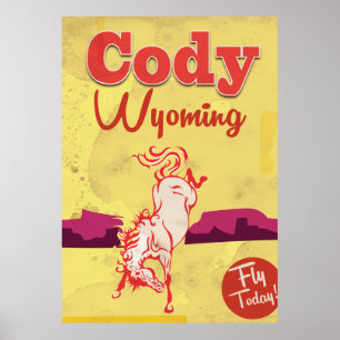 Affiche de voyage vintage Cody Wyoming