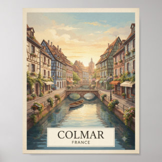 Affiche de voyage vintage Colmar France
