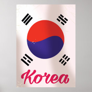 Affiche de voyage vintage Corée du Sud