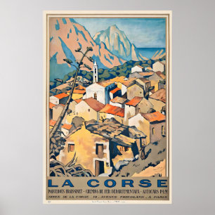 Affiche de voyage vintage Corse France