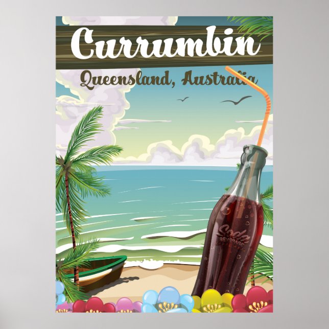 Affiche de voyage vintage Currumbin Australia (Devant)