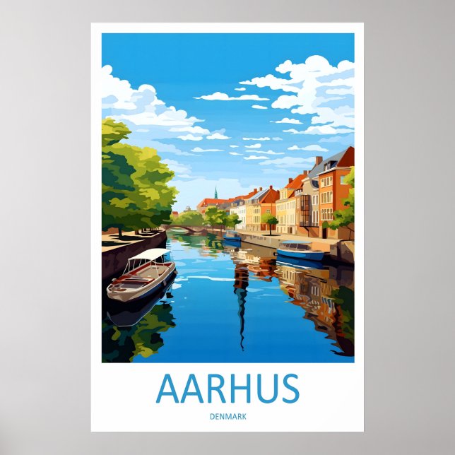 Affiche de voyage vintage d'Aarhus Parc national d (Devant)