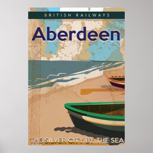 Affiche de voyage vintage d'Aberdeen (Devant)