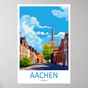 Affiche de voyage vintage d'Aix-la-Chapelle Parc n