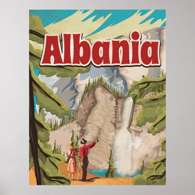 Affiche de voyage vintage d'Albanie (Devant)