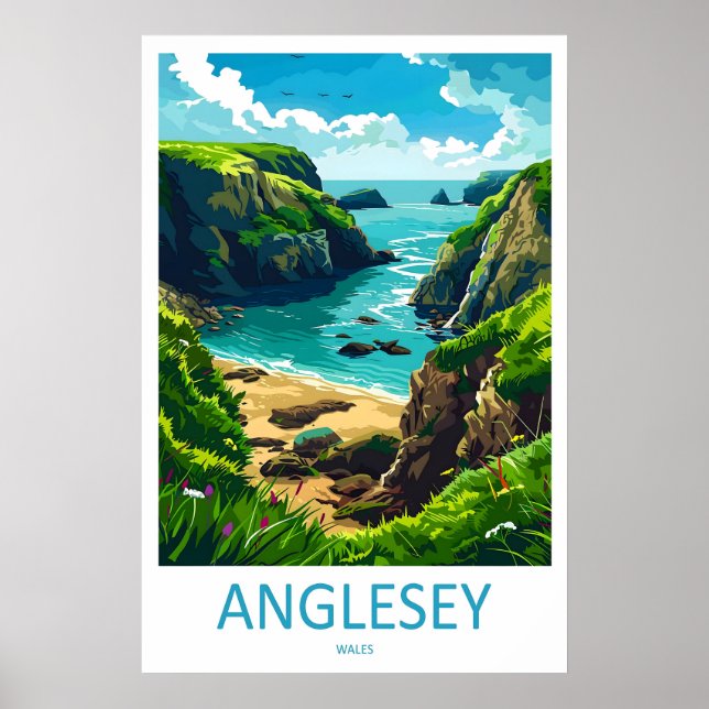 Affiche de voyage vintage d'Anglesey Parc national (Devant)