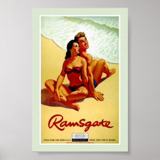 Affiche de voyage vintage d'Angleterre restaurée