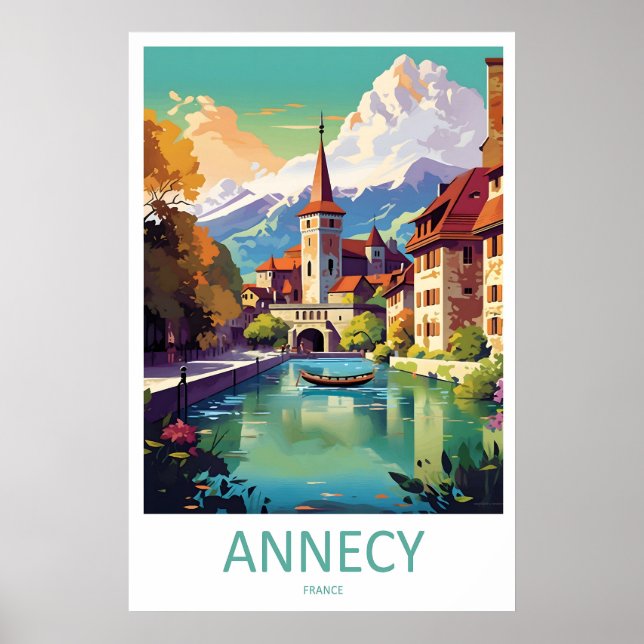 Affiche de voyage vintage d'Annecy Parc national d (Devant)