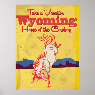 Affiche de voyage vintage dans le Wyoming