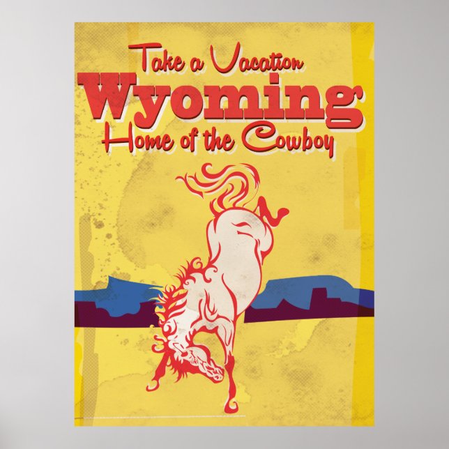 Affiche de voyage vintage dans le Wyoming (Devant)