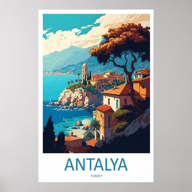 Affiche de voyage vintage d'Antalya Parc national  (Devant)