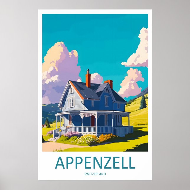 Affiche de voyage vintage d'Appenzell Ski Parc nat (Devant)