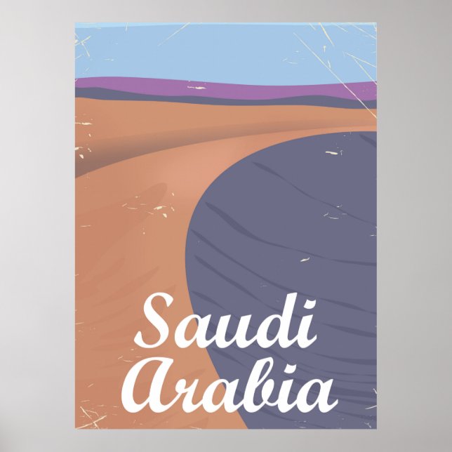 Affiche de voyage vintage d'Arabie saoudite (Devant)