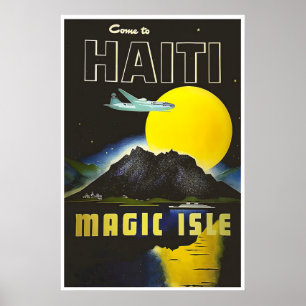 Affiche de voyage vintage d'art haïtien Impression