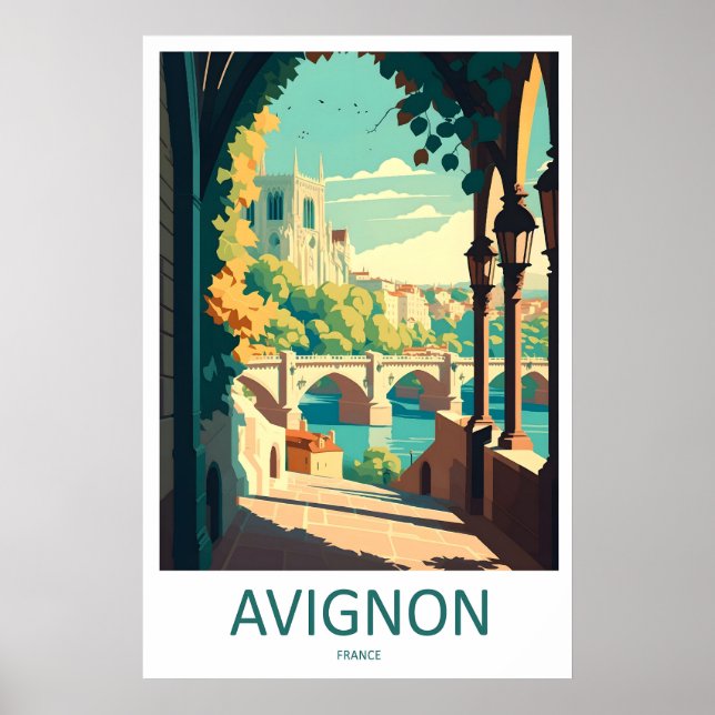 Affiche de voyage vintage d'Avignon Parc national  (Devant)