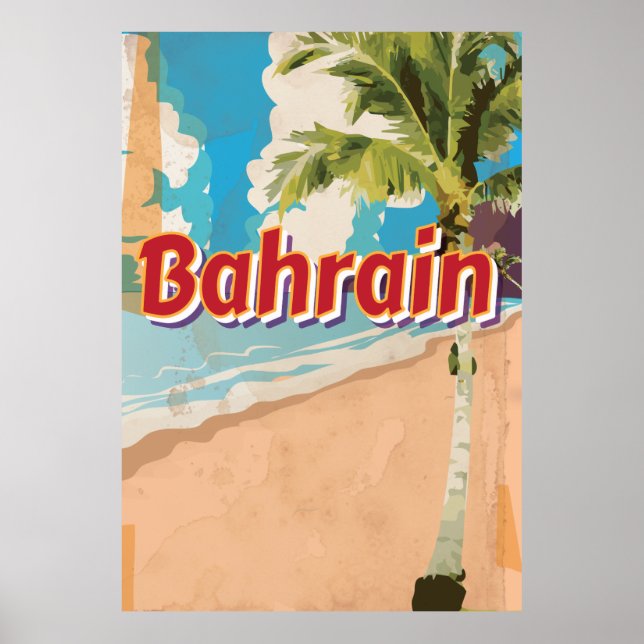 Affiche de voyage vintage de Bahreïn (Devant)
