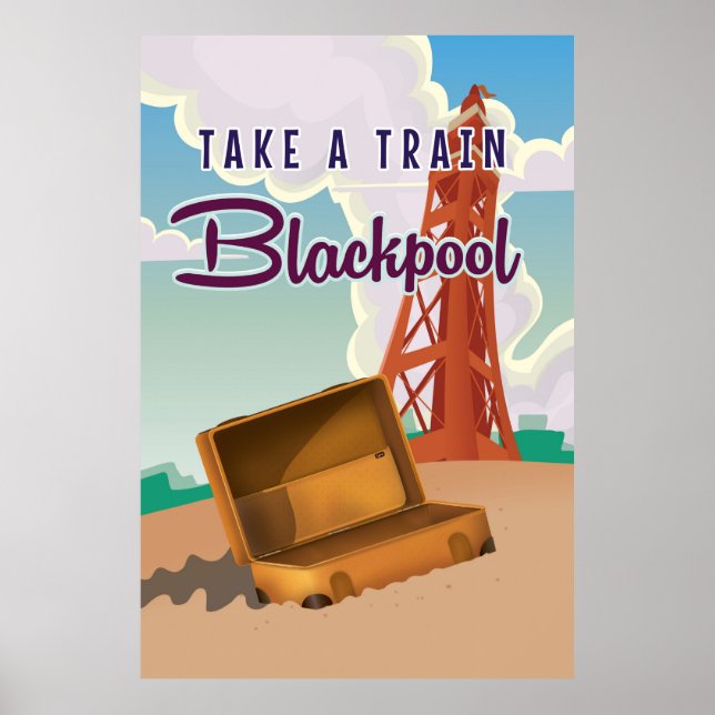 Affiche de voyage vintage de Blackpool (Devant)