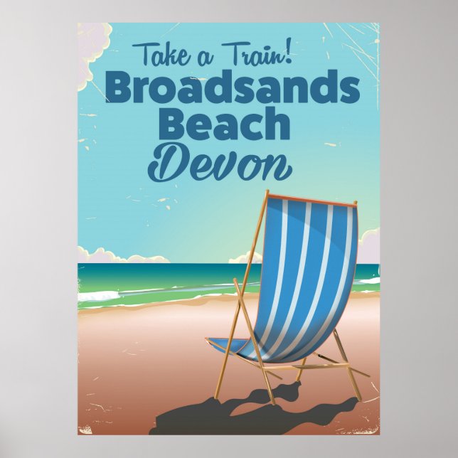 Affiche de voyage vintage de Broadsands Beach Devo (Devant)
