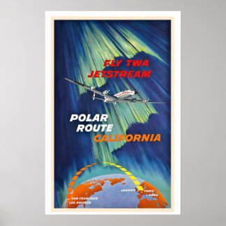 Affiche de voyage vintage de Californie Route Pola