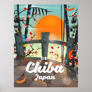 Affiche de voyage vintage de Chiba Japon impressio