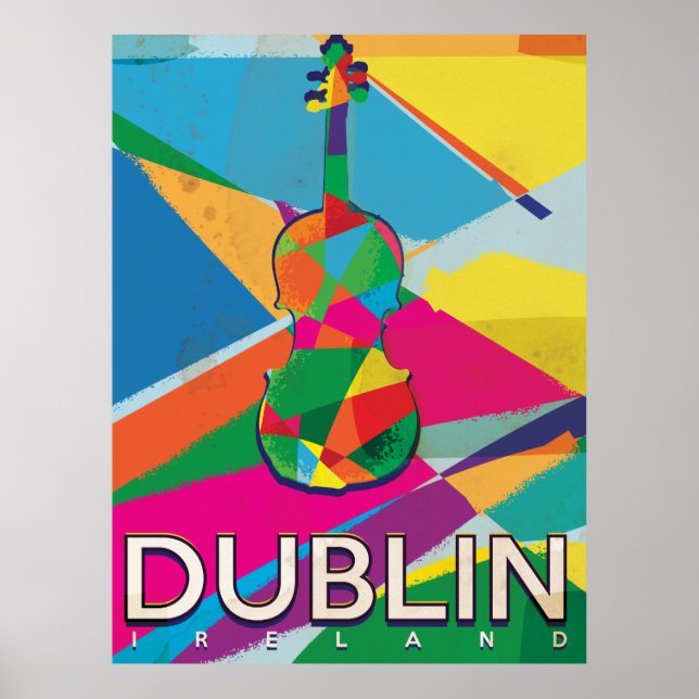 Affiche de voyage vintage de Dublin (Devant)