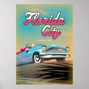 Affiche de voyage vintage de Florida City