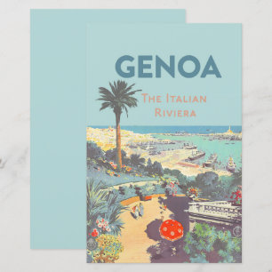 Affiche de voyage vintage de Gênes, Riviera italie