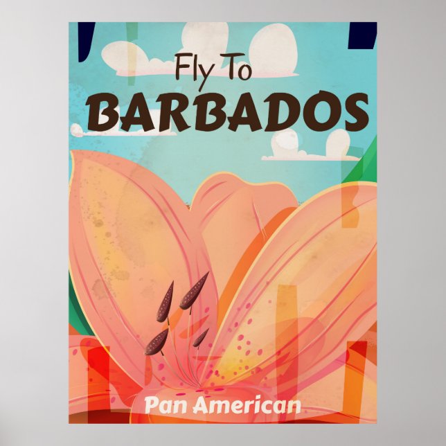Affiche de voyage vintage de la Barbade (Devant)