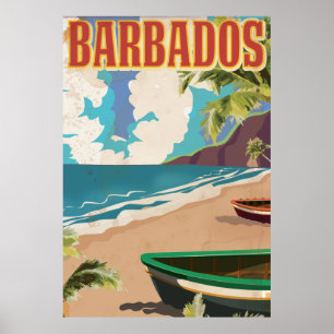 Affiche de voyage vintage de la Barbade