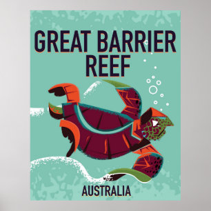 Affiche de voyage vintage de la Grande Barrière de