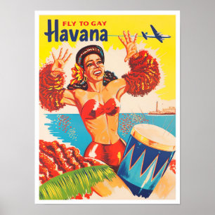 Affiche de voyage vintage de la Havane