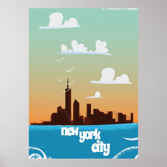 Affiche de voyage vintage de la ville de New York (Devant)