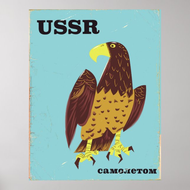 affiche de voyage vintage de l'aigle URSS (Devant)