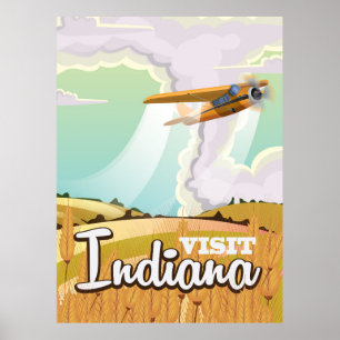 Affiche de voyage vintage de l'Indiana