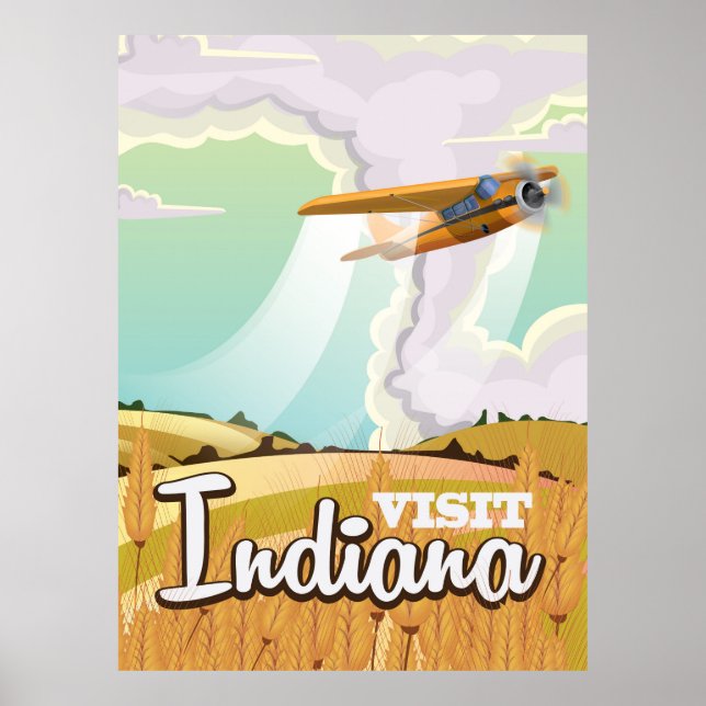 Affiche de voyage vintage de l'Indiana (Devant)