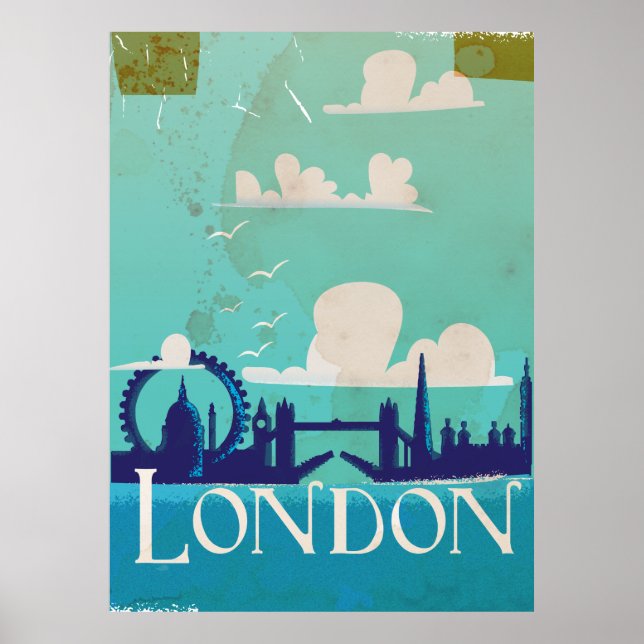 Affiche de voyage vintage de Londres (Devant)