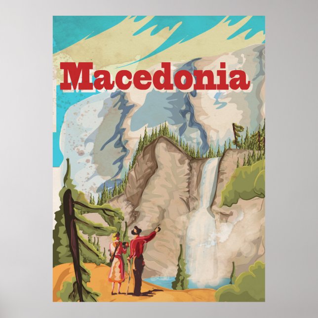 Affiche de voyage vintage de Macédoine (Devant)