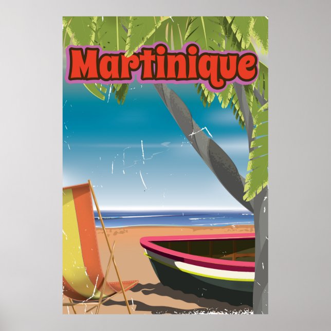 Affiche de voyage vintage de Martinique (Devant)