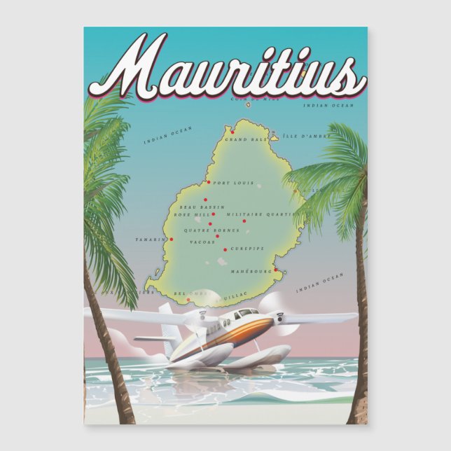 Affiche de voyage vintage de Maurice (Devant)
