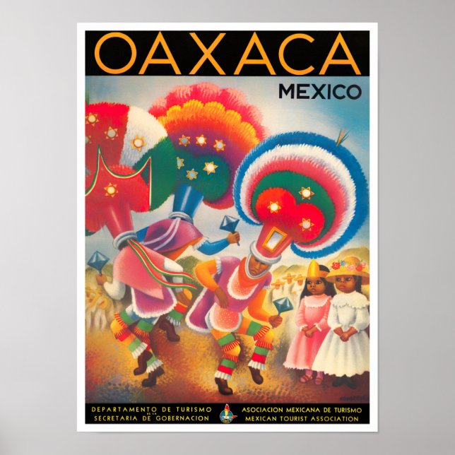 affiche de voyage vintage de Mexico Oaxaca (Devant)