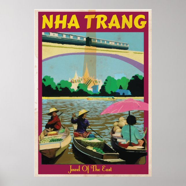 Affiche de voyage vintage de Nha Trang (Devant)