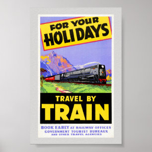 Affiche de voyage vintage de Nouvelle-Zélande rest