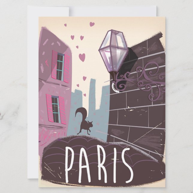 Affiche de voyage vintage de Paris. (Devant)