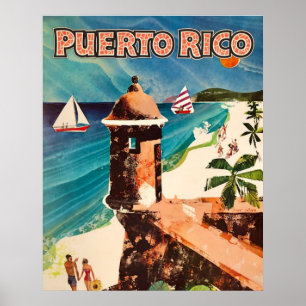 Affiche de voyage vintage de Porto Rico