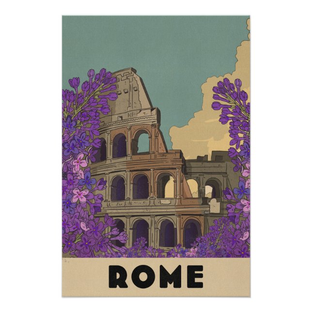Affiche de voyage vintage de Rome (Devant)