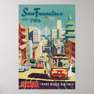 Affiche de voyage vintage de San Francisco