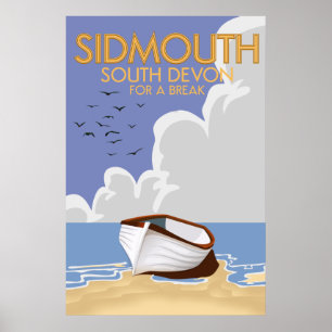 Affiche de voyage vintage de Sidmouth South Devon.