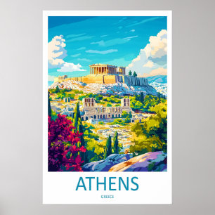Affiche de voyage vintage de ski d'Athènes Parc na