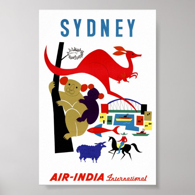 Affiche de voyage vintage de Sydney restaurée (Devant)